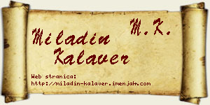 Miladin Kalaver vizit kartica